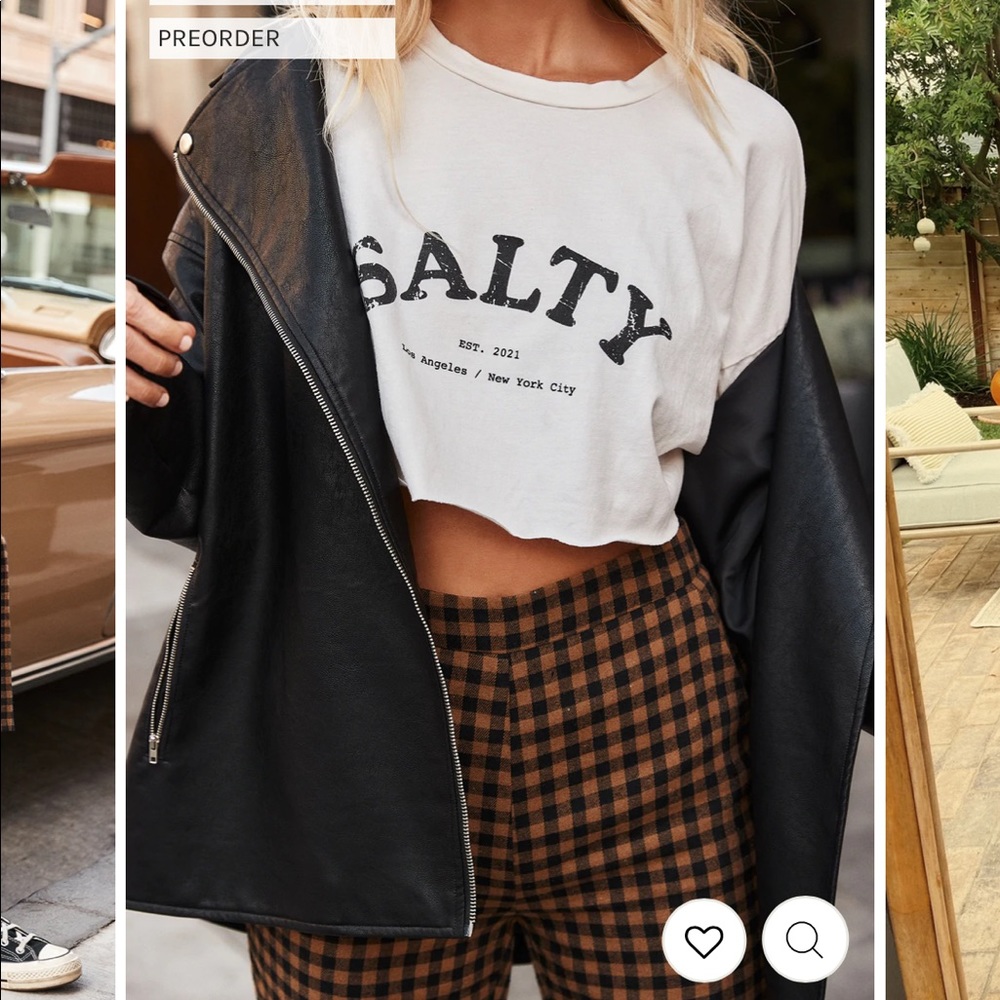 12th Tribe x The Salty Blonde Bishop Tan Checkered Trouser